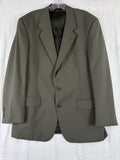 Vintage Burberry Blazer 44R Green 100% Wool 2 Button Mens *Read