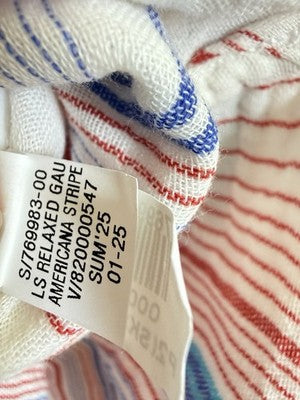 Gap Cotton Gauze Button Down Shirt Medium Women July 4th Red White Blue Top New