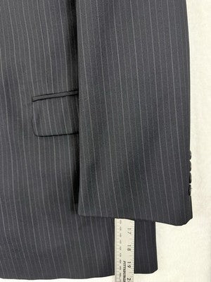 Jos A Bank Blazer 46r 100% Wool Mens Navy Blue Pinstriped Suit Jacket Sport Coat
