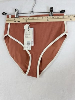 Calia Swim Bottom Small High Rise Bikini Tipped Terracotta Swimwear New NWT