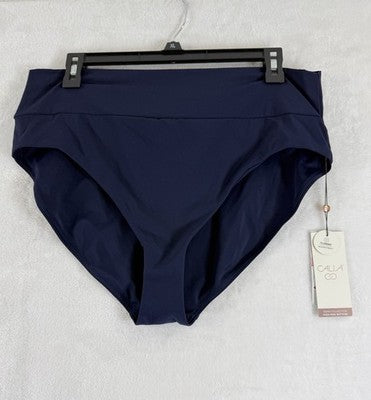 Calia Swim Bottom XL Blue High Rise Wide Band Womens Tankini Swimwear New NWT