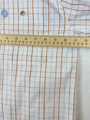 Wrangler George Strait Shirt Small Plaid Short Sleeve Button Up Mens 100% Cotton