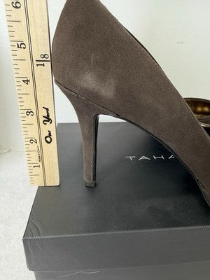 Tahari Pumps 11 Womens Brown Suede Leather High Heels Flynn 11M