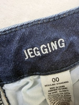American Eagle Jeggings Size 00 Dark Blue Zip Ankle Denim Jeans