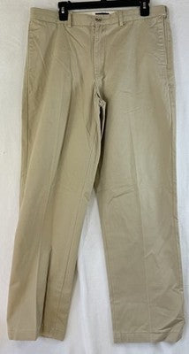 Lands End Traditional Fit Chinos Khaki 35 Pants Mens Tan Beige 100% Cotton