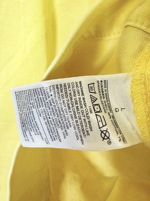 Gap Denim Mini Dress Large Womens Yellow V Neck Sleeveless New Neat