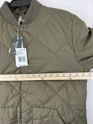 Tentree Diamond Padded Bomber Jacket Small Mens Tundra Green Primaloft NWT $209