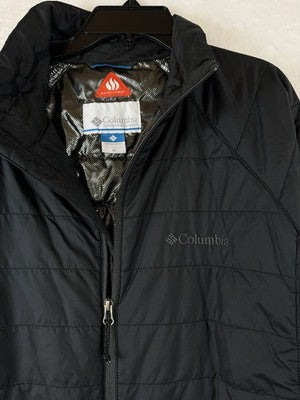 Columbia Jacket Men Medium Omni Heat Black Puffer Fill Zip Lightweight