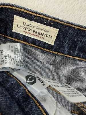 Levis 501 Jean Shorts Women 27 Button Fly Fringe 3” Blue Denim Premium Jeans