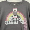 Wildfox Sweatshirt Small Gray Easy Does It Womens Top Crew Neck Pullover New NWT