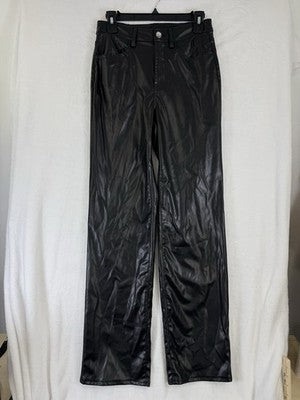 H&M Divided Faux Leather Pants 2 Straight Leg Womens H And M HM
