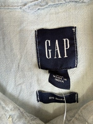 Gap Denim Big Shirt Womens XL Long Sleeve Chambray Light Blue Button Up New NWT