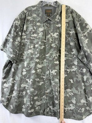 Northwest Territory Mens Short 4XL Camo Green Short Sleeve Button Up