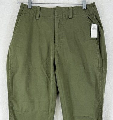 Gap Downtown Khaki Pants 0 Womens Green New NWT Khakis Cotton Stretch