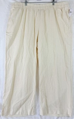 Old Navy Super High Rise Wide Leg Linen Blend Pants 2X Womens Beige New NWT