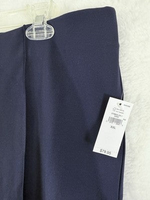 Gap Double Knit Ponte Crop Kick Pants XXL Women Navy Blue Pull On New NWT