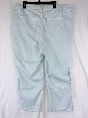 Talbots 20W Straight Leg Crop Jeans Mint Green Plus Size Womens