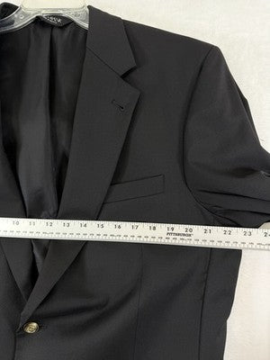 Jos A Bank Blazer 43L Black 100% Wool Gordon Jacket Gold Buttons Sport Coat Mens