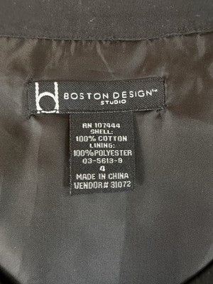 Boston Design Studios 4 Womens Dress Black Eyelet Sleeveless Fit Flare Cotton