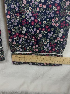 J Crew Pajama Pants XS Womens Blue Floral 100% Cotton Poplin Drawstring
