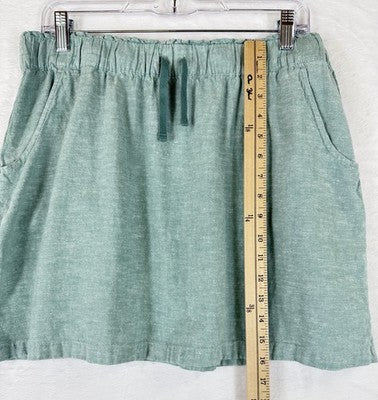 Patagonia Mini Skirt Medium Green Hemp Organic Cotton Pull On Womens