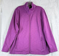 T By Talbots Fleece Jacket XL Petite Purple XLP Womens Full Zip Mock Neck