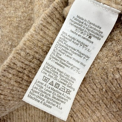 J Crew Extra Soft Sweater Large Womens Beige Tan Long Sleeve Top Wool Blend