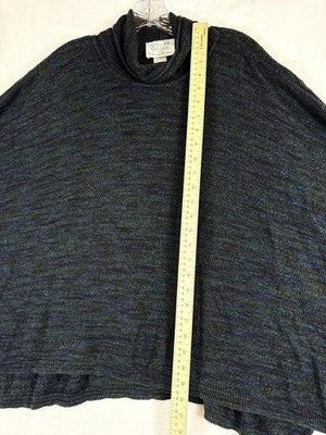 Stephanie Schuster Princess Knitwear Sweater 1X Blue Lagenlook 90s Cowl Women