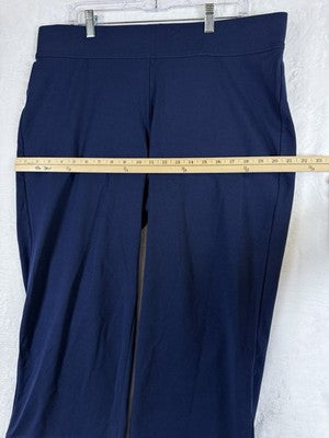 Lands End Starfish Crop Pants XL Navy Blue Knit Pull On Cotton Stretch Womens