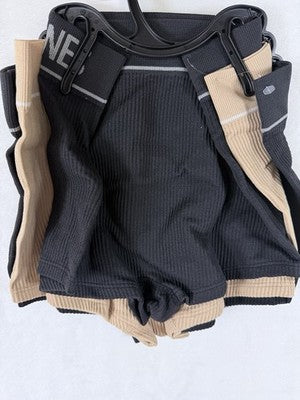 Hanes Panties Small Women Boyshorts 3 Pack Ribbed Black Beige Underwear New NWT