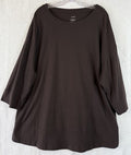 J Jill XL Top Pure Jill Hemp Cotton Knit Seamed Tunic Brown 3/4 Sleeve Womens