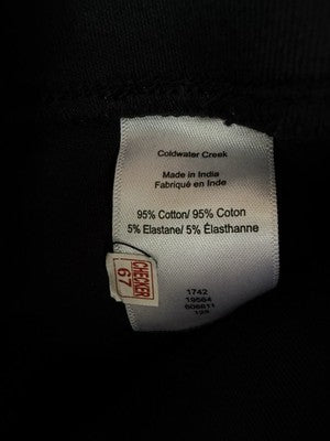 Coldwater Creek Endless Comfort Pants Black Medium Womens Pull On Straight Leg