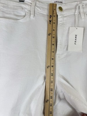 Frame Le High Flare 34 Jeans White Denim Womens New NWT