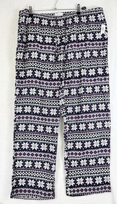 Love By Gap Pajama Pants XL Flannel Bottoms New Womens Pjs Fair Isle Blue NWT