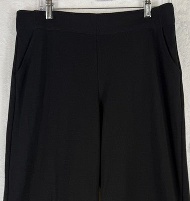 Max Studio Pants XL Black Knit Straight Leg Pull On Pockets Womens
