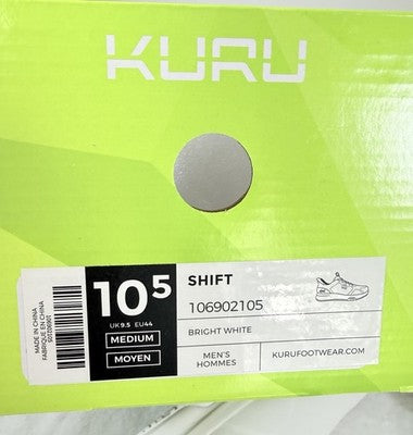 Kuru Shift Shoes Mens 10.5 White Nurse 10 1/2 Anti Slip Work Sneakers