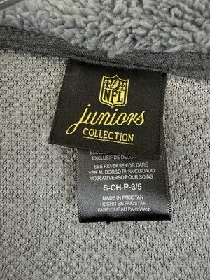 Buffalo Bills Sherpa Fleece Jacket Small Juniors Women Gray Full Zip Mock Neck