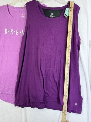 Rise By Lularoe XL 1X Tops Workout Purple Sleeveless Short Sleeve Lot New
