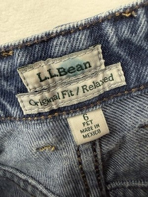 LL Bean Original Fit Relaxed Jeans 6 Petite Womens Blue Denim
