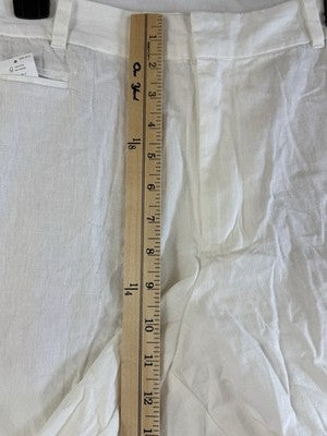 Gap Linen Blend Shorts 8 365 Women Low Rise Trouser Off White Pocket 9”