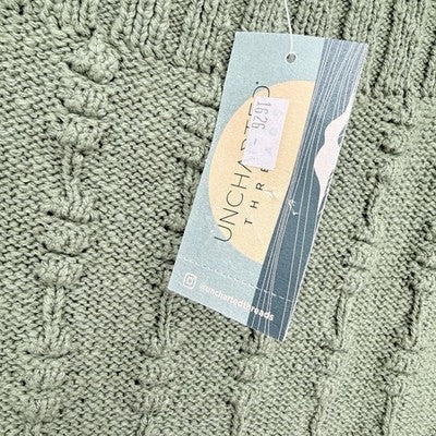 Uncharted Threads Womens XL Green Textured Knit Cami Sweater Crop Top Boho New