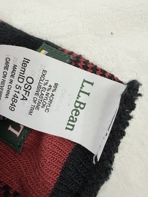 LL Bean Signature Buffalo Plaid Winter Scarf Unisex Reversible Warm!