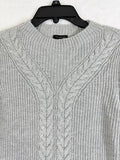 Talbots Sweater Small Lambswool Cable Knit Gray Wool Womens