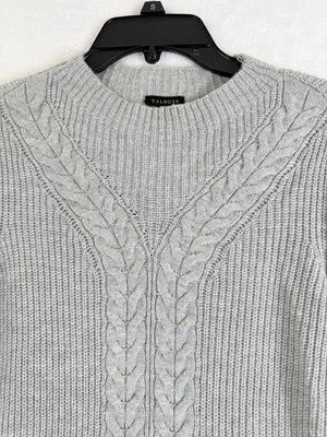 Talbots Sweater Small Lambswool Cable Knit Gray Wool Womens