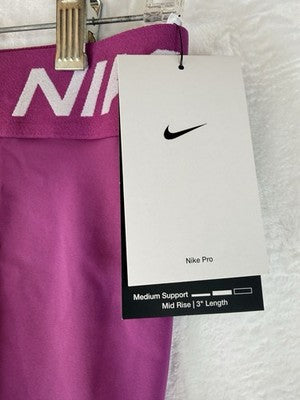 Nike Pro 365 Shorts 3” Small Pink Womens Pull On New NWT