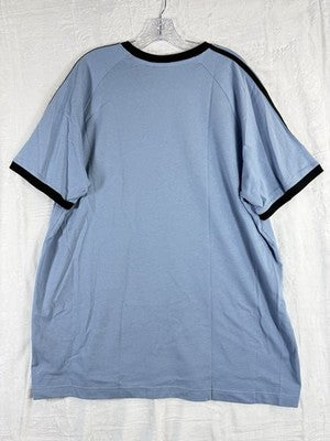 Adidas 3 Stripes T Shirt 2XL Mens Blue Tee Short Sleeve Embroidered New NWT