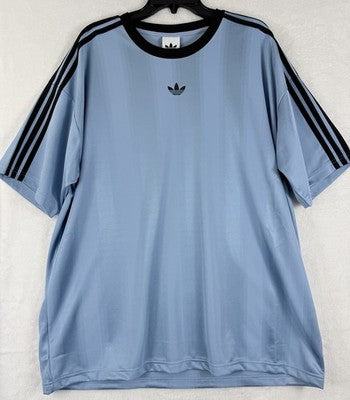 Adidas Jacquard Jersey Mens XL Ash Blue Black T Shirt Originals New NWT
