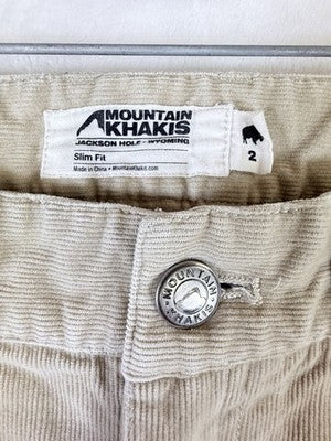 Mountain Khakis Slim Fit Corduroy Pants 2 Womens Ivory