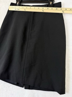 Gap Pencil Skirt 0 Womens Black Wool Stretch Knee Length