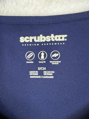 Scrubstar Scrub Top Small Womens Blue V Neck